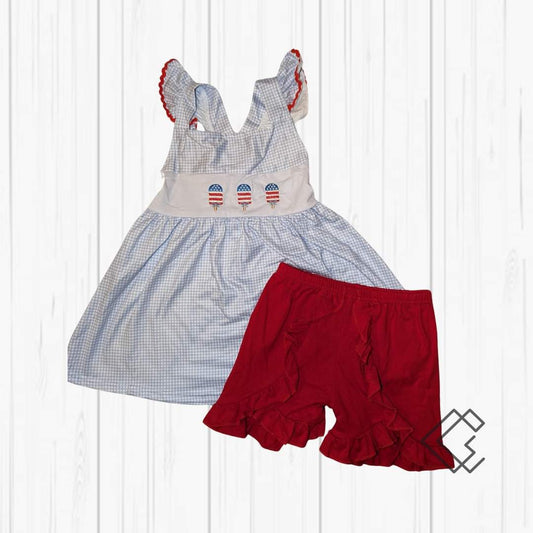 RTS Patriotic Popsicle Girl Shorts Set