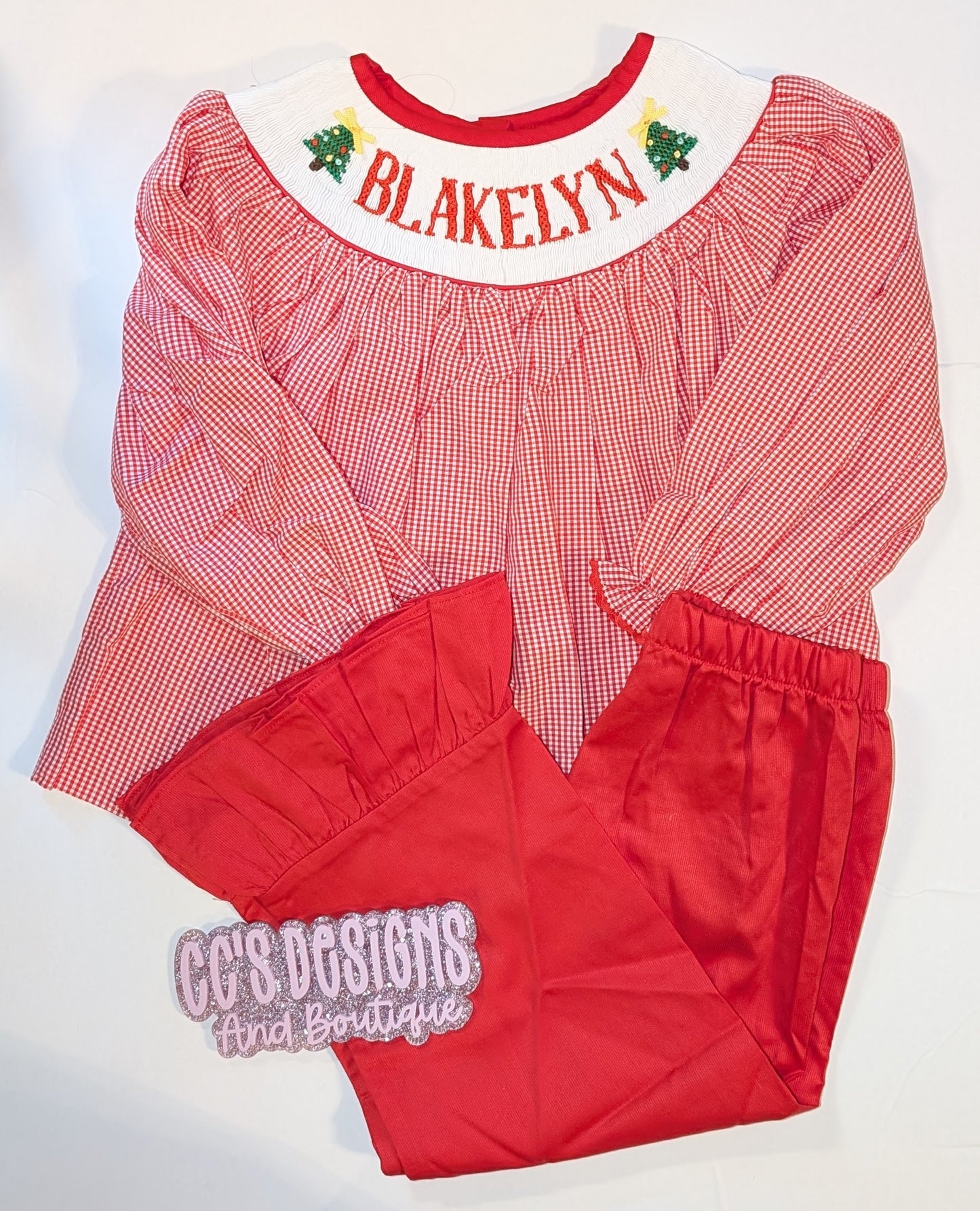 PREORDER Christmas Tree Handsmocked Sets