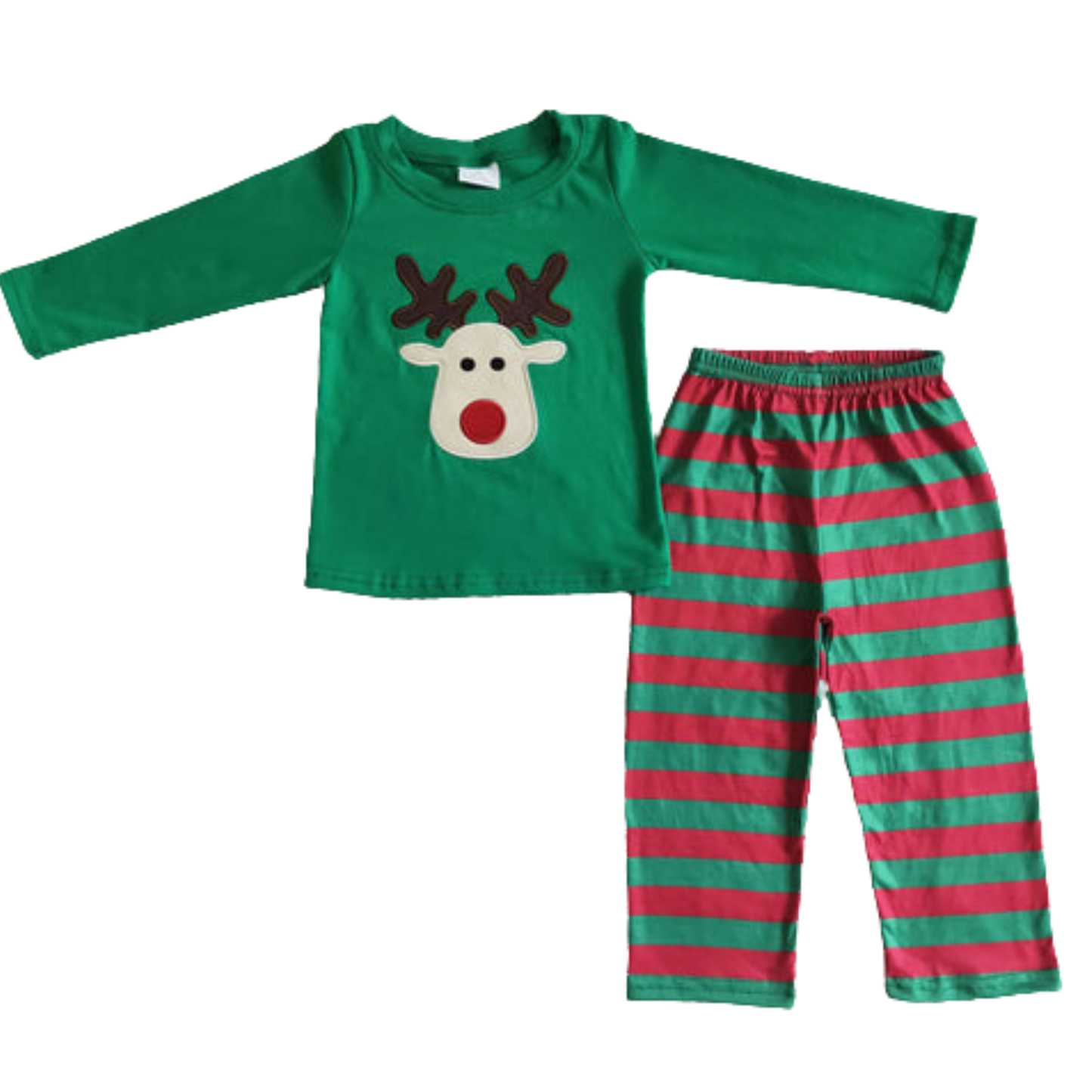 Green Stripe Reindeer Matching Sets