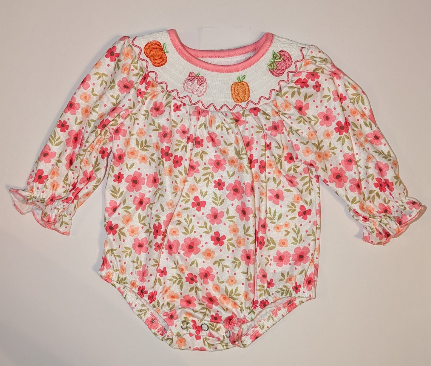 RTS Smocked Floral Pumpkin Sets