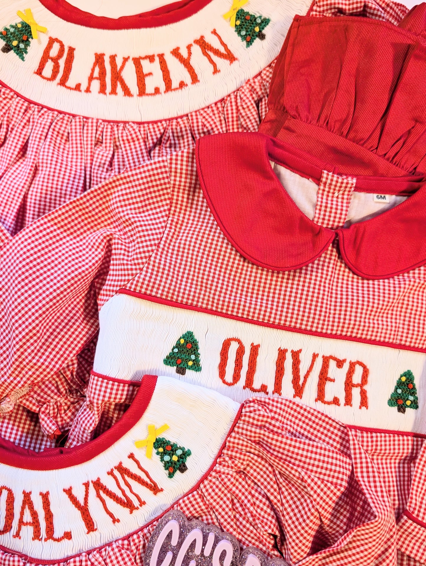 PREORDER Christmas Tree Handsmocked Sets