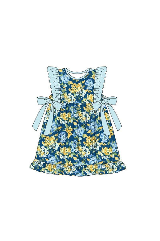 RTS Blue/green Floral Dress