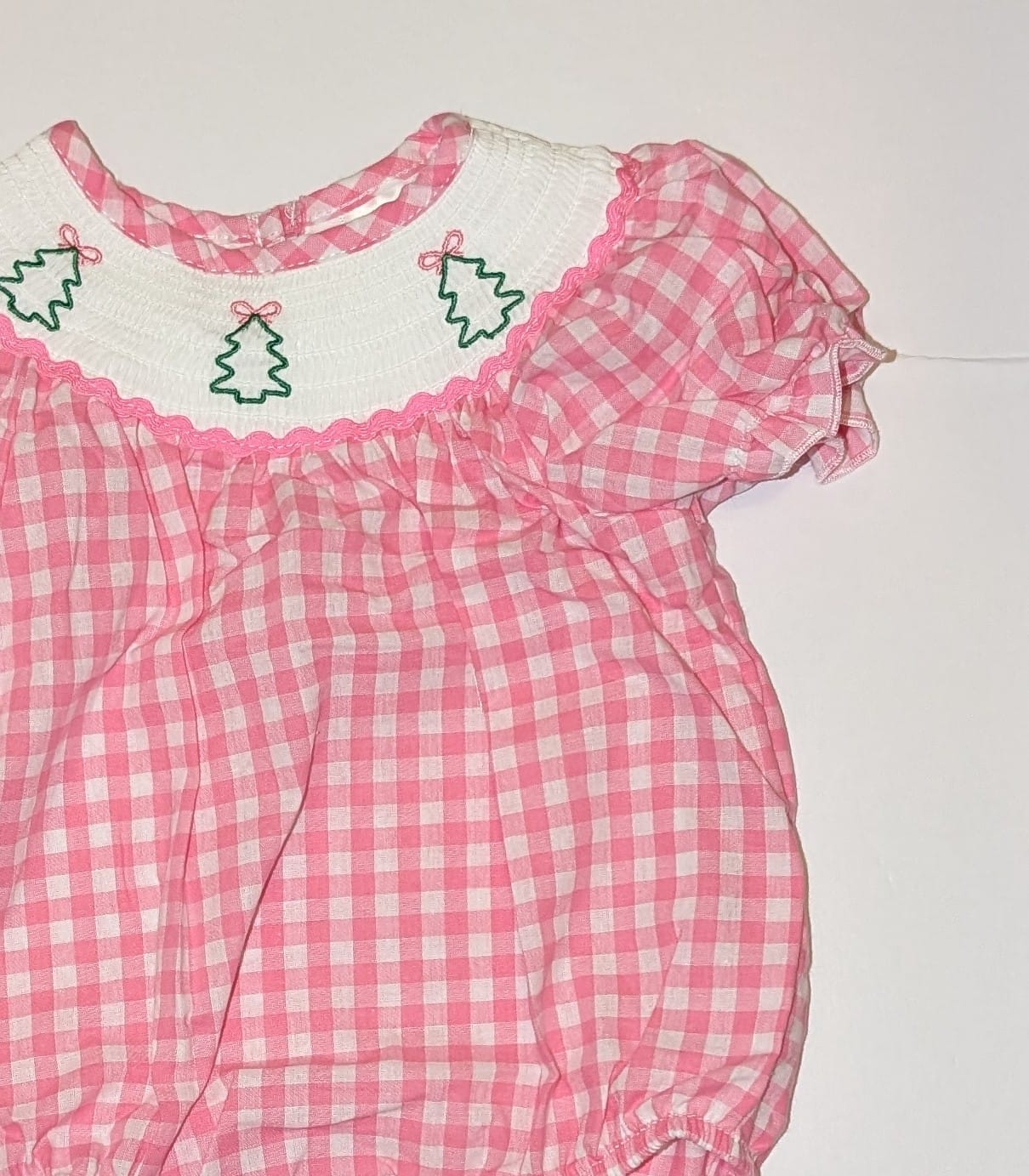 RTS Smocked Gingham Christmas Tree Bubble