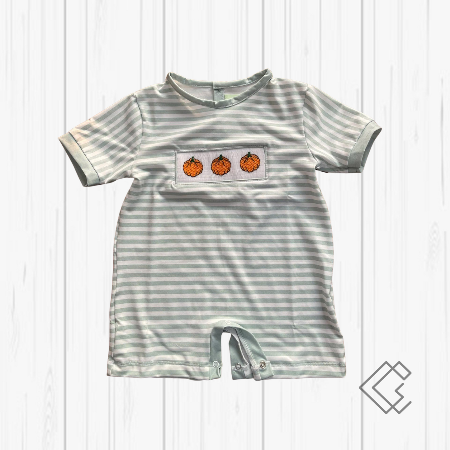 RTS Handsmocked Green Pumpkin Sets