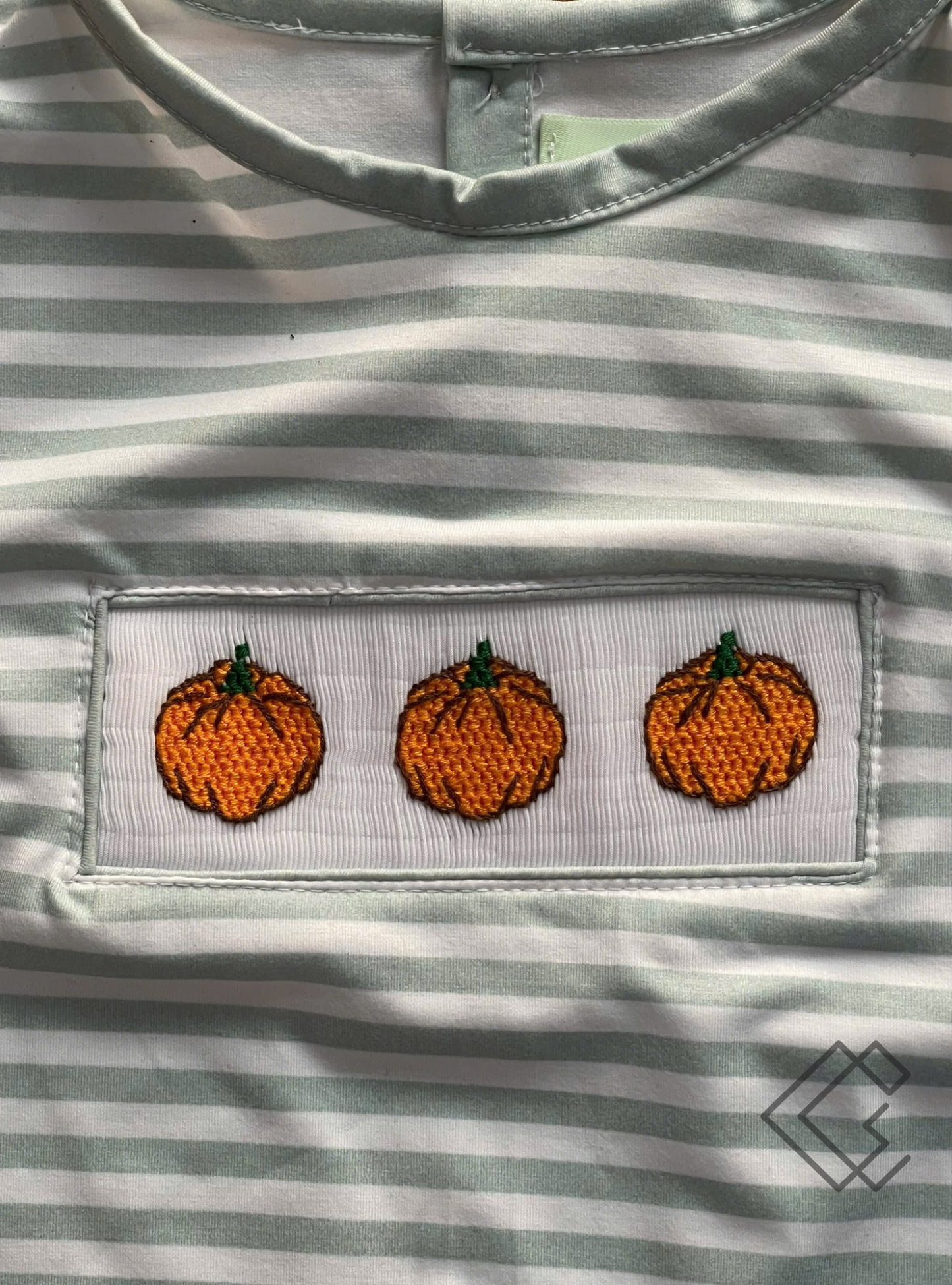 RTS Handsmocked Green Pumpkin Sets